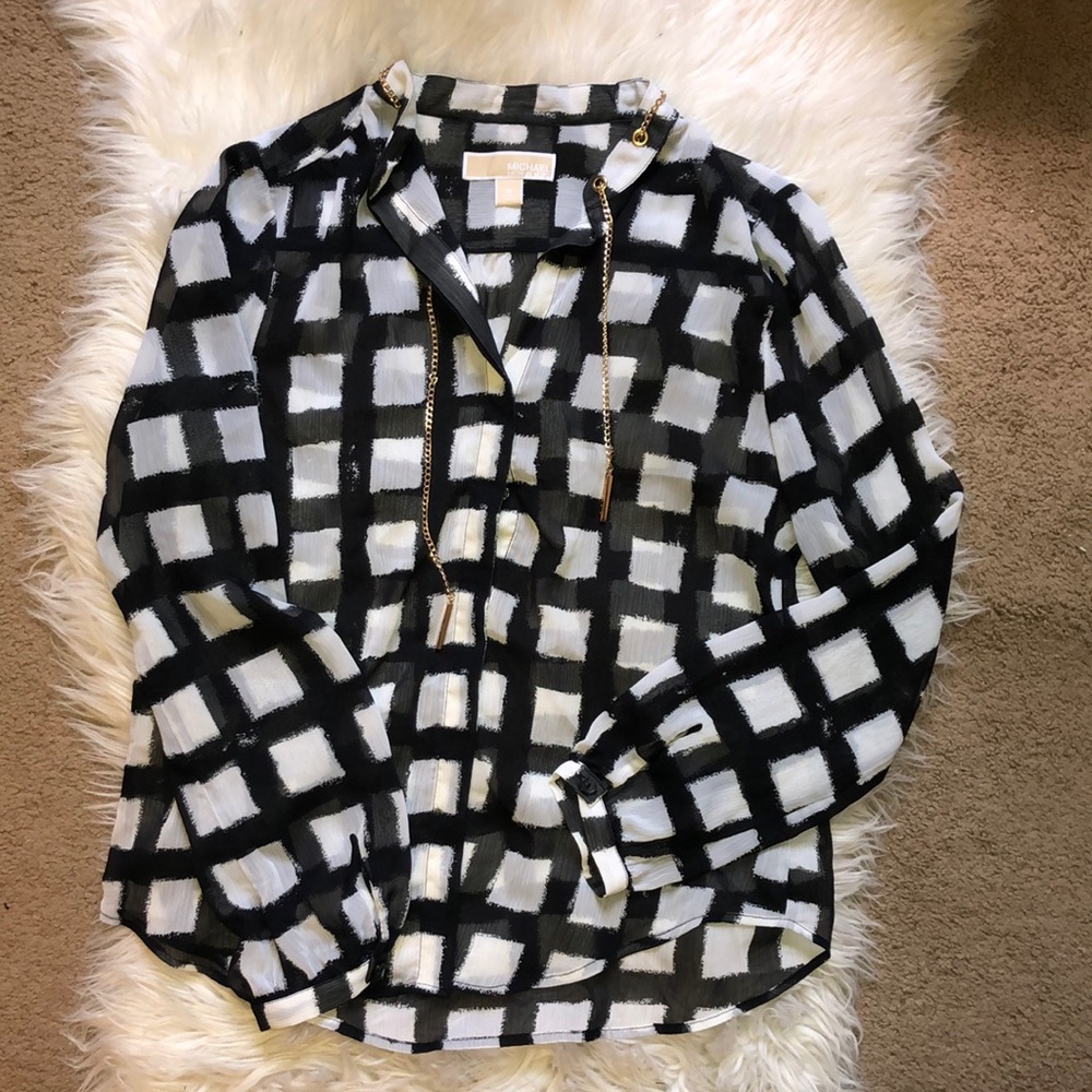 Michael Kors | M black and white button up